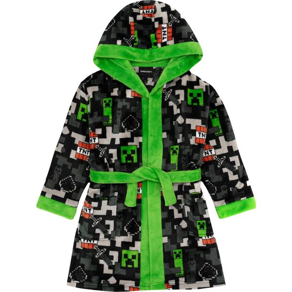 Minecraft - Vestaglia Da Bagno Per Ragazzi NS7041 (146-152) (Nero/Verde/Grigio)-image