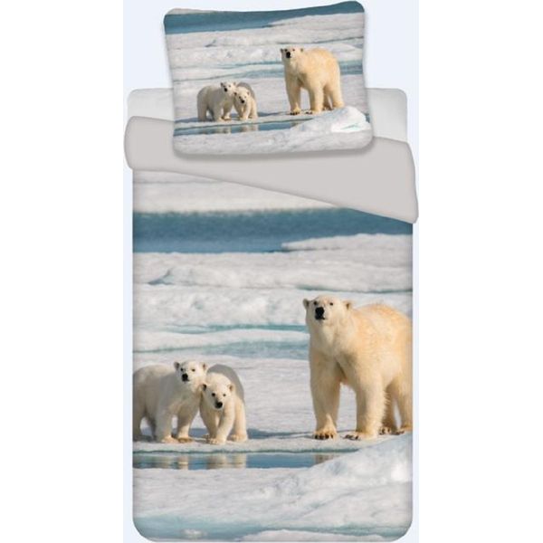 Set Di Biancheria Da Letto Con Orso Polare 135 X 200 Cm 100% Cotone-image