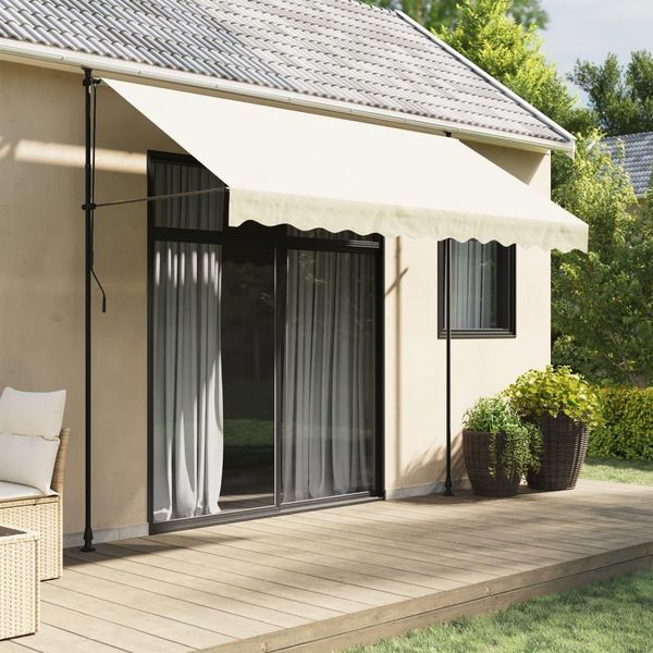 Maison Exclusive - Tenda Da Sole Retrattile Crema 300X150 Cm Tessuto E Acciaio-image