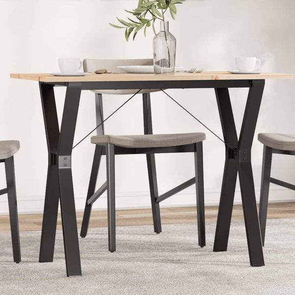 Maison Exclusive - Tavolo Da Pranzo Telaio A Y 100X50X75 Cm Legno Pino E Acciaio-image