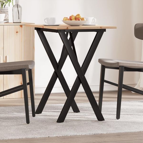 Maison Exclusive - Tavolo Da Pranzo Telaio A X 80X50X75 Cm Legno Pino E Acciaio-image