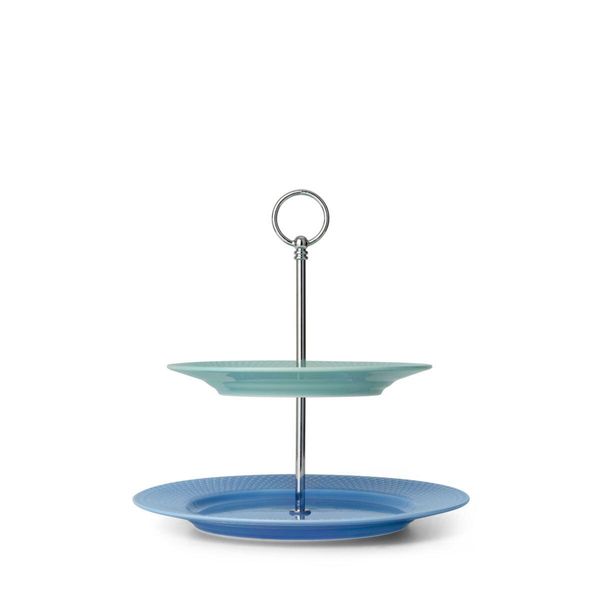 Lyngby PorcelæN - Etagere Colorata Rhombe, Ø 27 Cm Blu/Verde-image