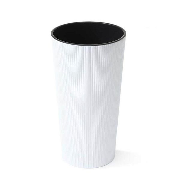 Vaso Da Fiori Lamela Vaso Da Fiori Lilia Jumper - A Righe, Diametro 19 Cm, Altezza 36,4 Cm, Bianco-image