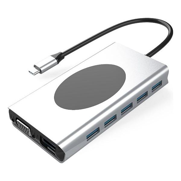 Inf Hub USB-C 13 In 1 Con Hdmi, Vga, Ethernet, Lettore Di Schede Sd E Altro Ancora-image