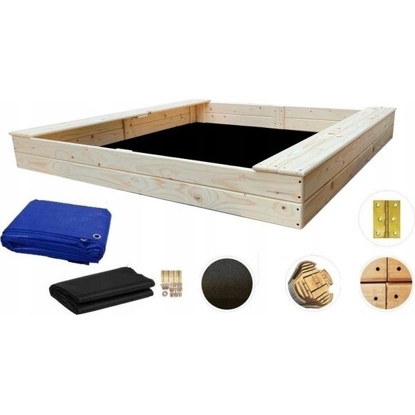 Panche Per Sabbiera In Legno Massiccio 180X180X20Cm-image