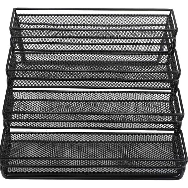 Scaffale Organizer Per Spezie Espandibile A 4 Ripiani, Robusto Telaio In Metallo, Scaffale A Ripiani Separabili Per Piani Di Lavoro Negli Armadietti-image