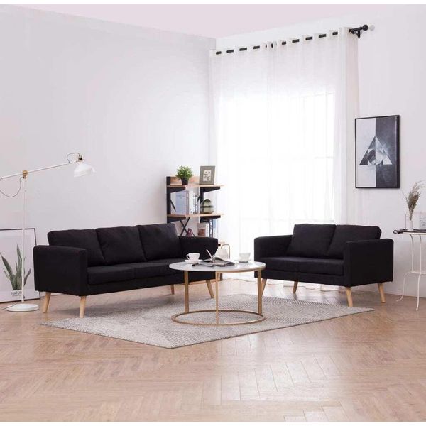 Maison Exclusive - Set Divani 2 Pz In Tessuto Nero-image