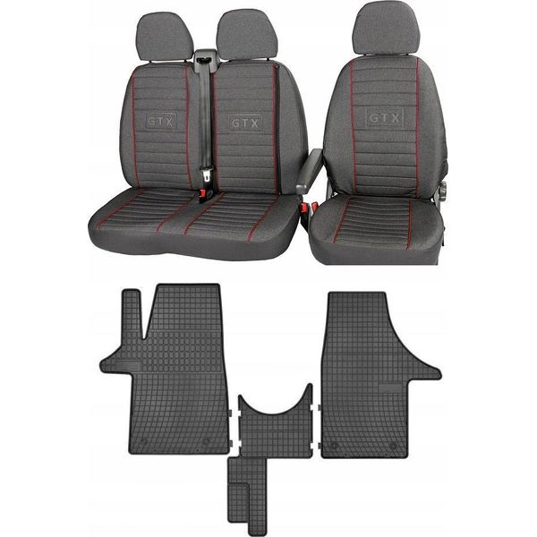 Set Di Coprisedili E Tappetini In Gomma Per Vw Transporter T5-image