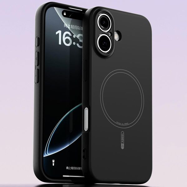 Custodia Magnetica Per Iphone 16, Compatibile Con Magsafe, In Silicone Liquido, Resistente Agli Urti E Ai Graffi Nero-image