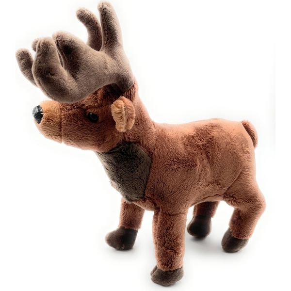 Onwomania Cervo Alce Renna Peluche Animale In Tessuto 21Cm Marrone-image