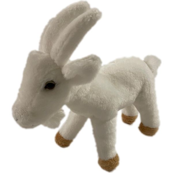 Onwomania Capra Stambecco Billy Capra 23Cm Peluche Peluche Tessuto Animale Bianco-image