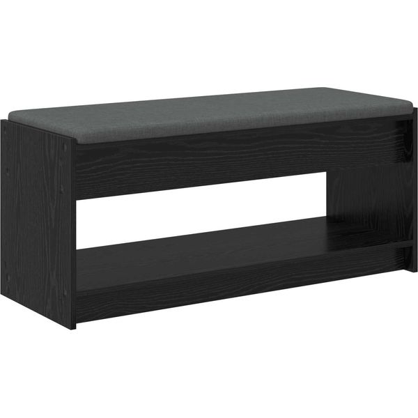 Syfax™ Panca Per Ingresso Con Cuscino Rovere Nero 103 X 38 X 45 Cm-image