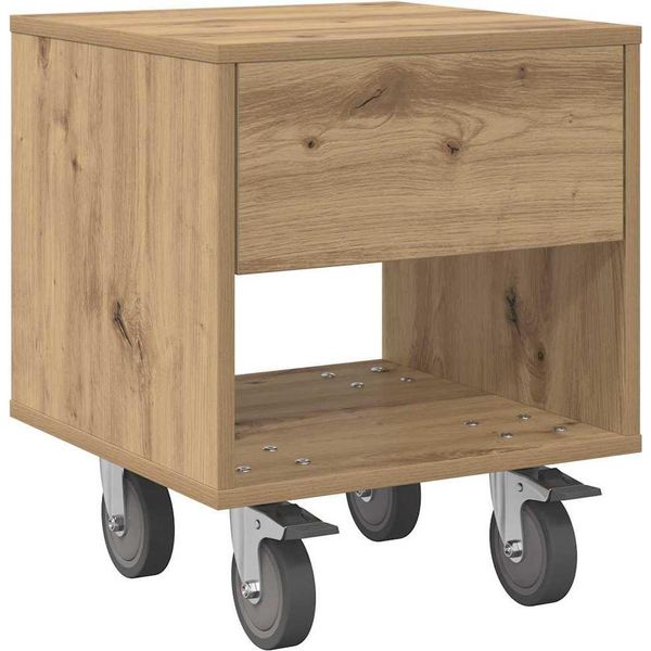 Syfax™ Comodino Rovere Artigianale 40,5 X 40 X 48 Cm Legno Multistrato-image