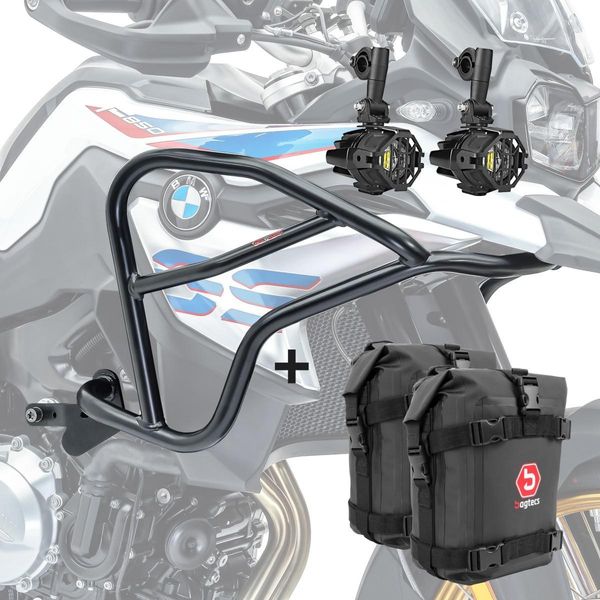 Set Crash Bar Top Xl + Faro + K3 Per Bmw F 850 Gs / F 750 Gs-image