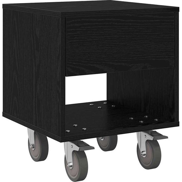 Syfax™ Comodino Rovere Nero 40,5 X 40 X 48 Cm Legno Multistrato-image