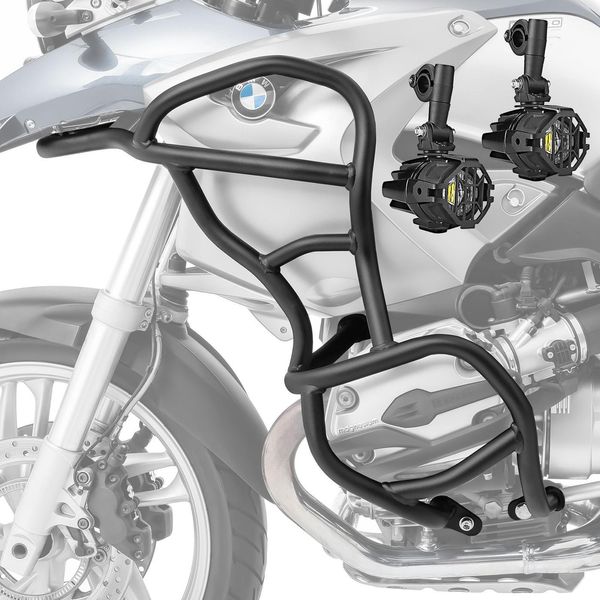 Set Barra Di Protezione + Faro Per Bmw R 1200 Gs 04-07 KT59 Nero-image