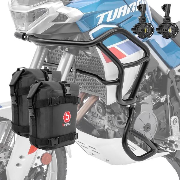 Set Crash Bar + Faro Per Aprilia Tuareg 660 22-25 + K3 Nero-image