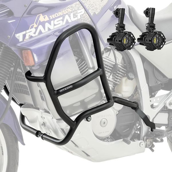 Set Barra Di Protezione + Faro Per Honda Transalp Xl 600 V 87-99 MK17-image
