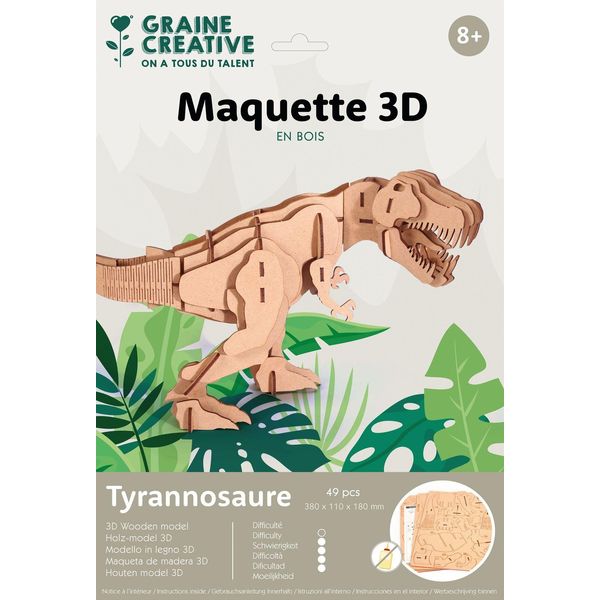 Graine Creative 3D Model Kit Dinosauro T-Rex In Legno-image