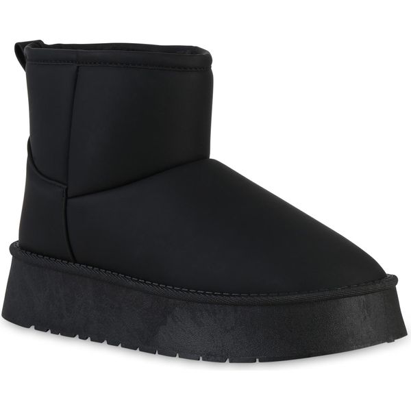 Van Hill Donna Stivali Invernali Foderati Caldi Stivaletti Scarpe Con Suola Battistrada 841334, Colore: Nero, Taglia: 37-image