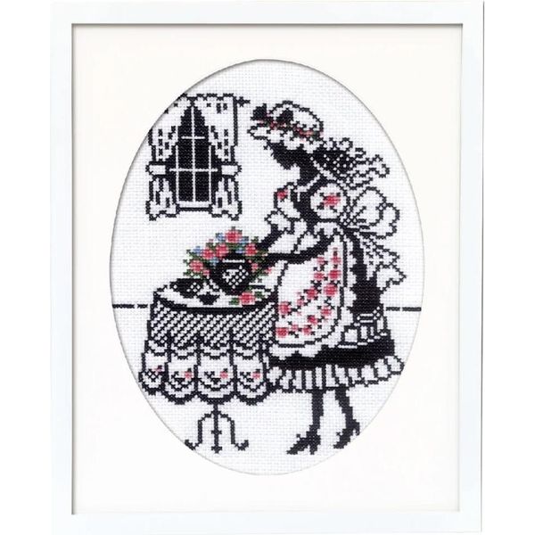 Kit Olympus Per Punto Croce Contato "Tea Time"", 29,5X23,4 Cm, Originale Dal Giappone"-image