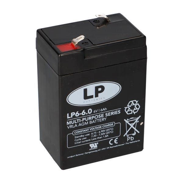 Batteria Al Piombo Landport LP6-6,0 6V 6Ah Agm T1 Senza Manutenzione-image