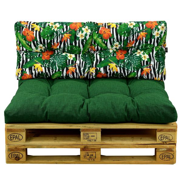 Ampo Set Di Cuscini Per Pallet, Cuscino Per Seduta E Schienale, Cuscino Per Pallet 120X80 Cm-image