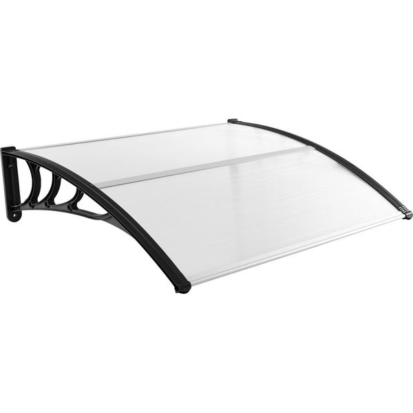 Pensilina Costway Per Porta D'ingresso 122X99Cm, Pensilina In Alluminio E Policarbonato, Pensilina Trasparente Ad Arco, Pensilina Per Porta D'ingresso, Pensilina Per Porta D'ingresso-image