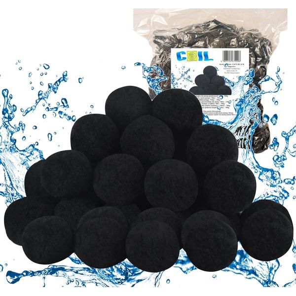 Coil Palle Filtranti Per Sistemi Di Filtraggio A Sabbia, Ricambio Per Filtri Per Piscina, Ricambio Per 25/50Kg Di Sabbia Filtrante E Sabbia Di Quarzo, 700 G, Nero-image