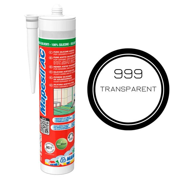 Mapei® Mapesil Ac Silicone Monocomponente Per Giunti 999 Trasparente 310 Ml Per La Sigillatura Con Bioblock® Anticle Mold-image