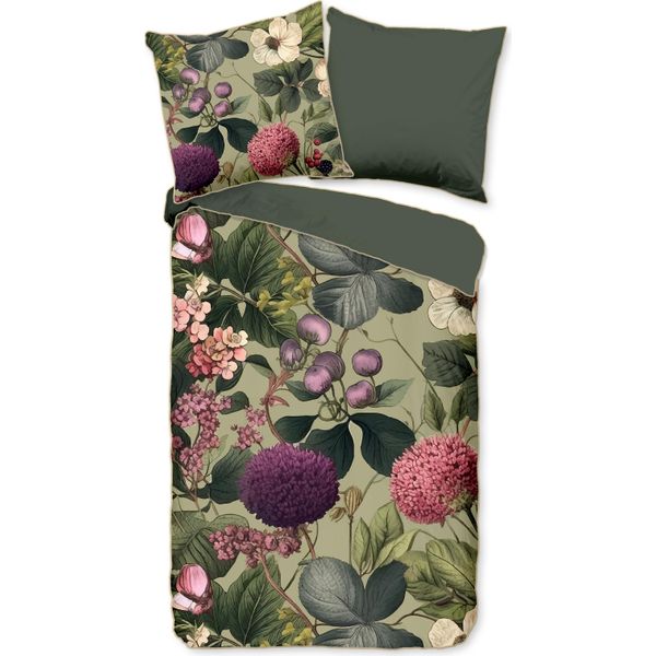 Descanso Bettbezug "Fiori E Foglie"" - GrüN - (135X200 Cm) - Baumwolle Satin"-image
