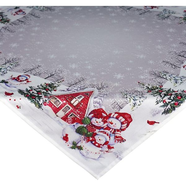 Tovaglia Juna Pupazzi Di Neve Natale In Poliestere 110 X 110 Cm-image