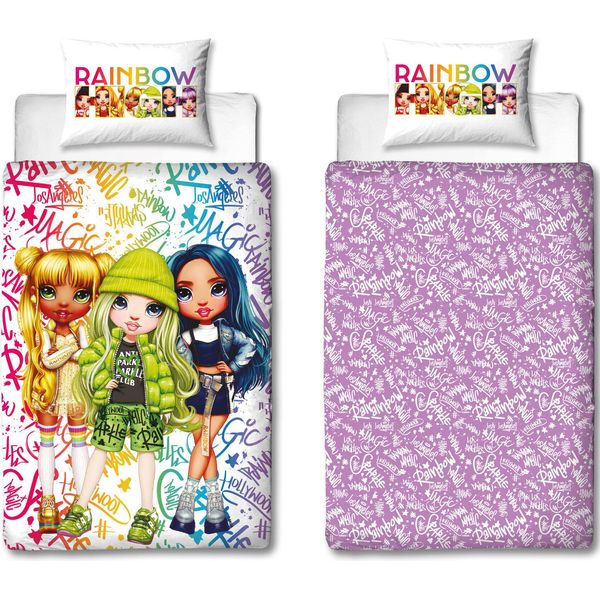 Set Di Biancheria Da Letto Rainbow High - Copripiumino 140X200 Cm E Federa 60X70 Cm Per Bambini-image