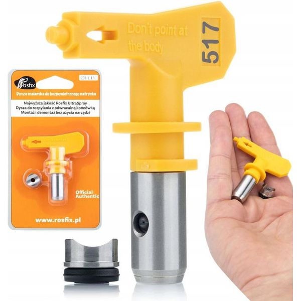 Rosfix Set Ultra Spray 517 – Ugello Per Verniciatura A Spruzzo, 2 Portaugelli, Filtro A 60 Maglie | Larghezza Di Spruzzo 25 Cm, Resistente-image