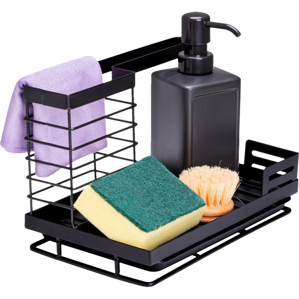 Quvio Organiser- Organizzatore Per Cucina - Organizzatore Per Piano Di Lavoro - Organizzatore Per Cucina - Organizzatore Per Cucina - Organizzatore Per Cucina In Metallo - Organizzatore Per Piano Di Lavoro In Metallo - Organizzatore Per Cucina Nero - Organizzatore Per Piano Di Lavoro Nero - Metallo - Nero-image