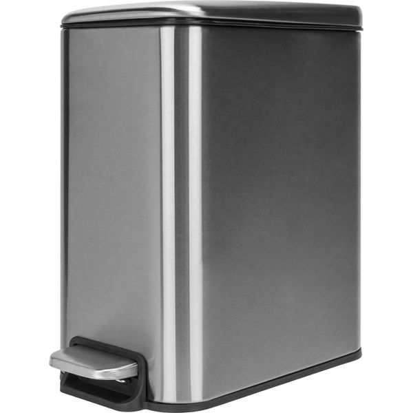 Quvio Portarifiuti A Pedale - Portarifiuti Con Coperchio - Portarifiuti Con Capacità Fino A 12 Litri - Portarifiuti Per Bagno - Portarifiuti Per Cucina - Portarifiuti Con 1 Contenitore - Portarifiuti - Metallo - 5 L-image