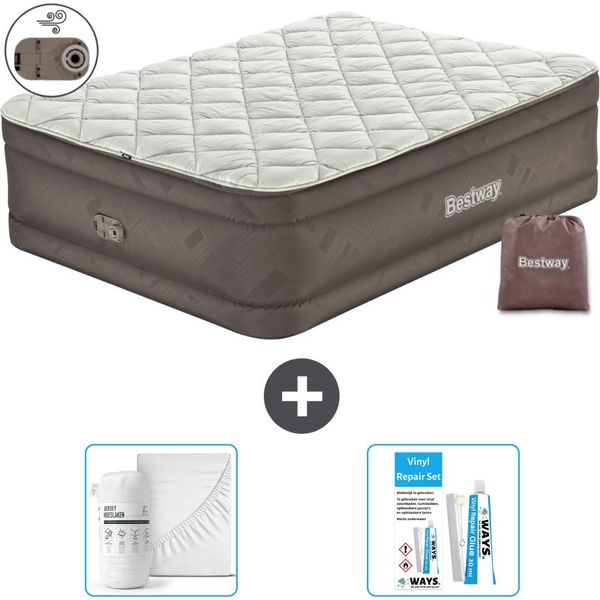 Materasso Gonfiabile Bestway - 2 Persone - 152 X 203 X 51 Cm - Marrone - Accessori Inclusi-image