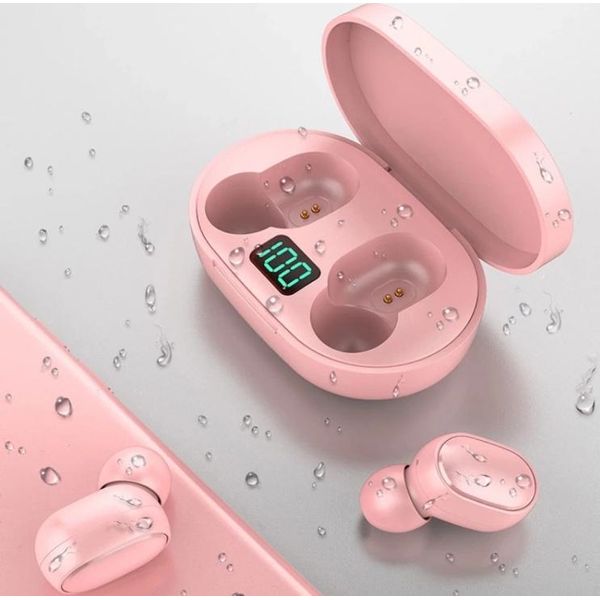 Cuffie Wireless E6S Con Bluetooth 5.0 E Custodia Ricaricabile - Rosa-image