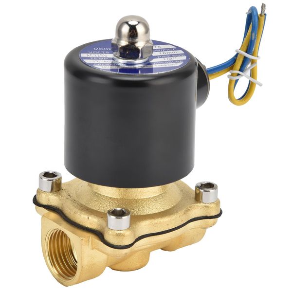 2W-160-15 Elettrovalvola Da G1/2 Pollici In Ottone, Normalmente Chiusa, Elettrovalvola Per Acqua, Aria E Gas, Corrente Alternata 220 V-image