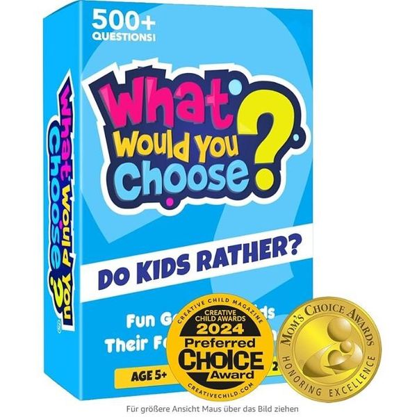 Gioco Di Carte Quokka Da 4 5 6 Anni - Cosa Sceglieresti? - Giochi Per Famiglie Da 6 A 8 Anni - Giochi Per Feste Per Bambini E Ragazzi - Versione Tedesca-image