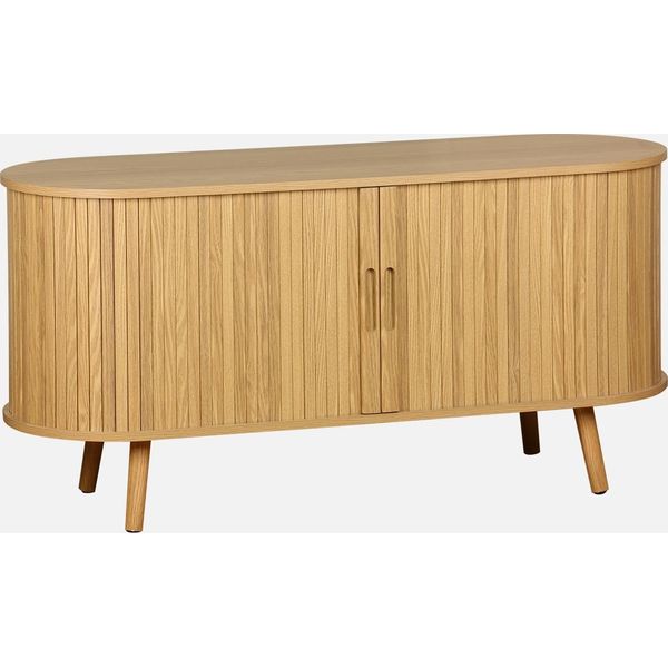 Mobile Tv Scandinavo Con 2 Ante Scorrevoli, 120Cm, Marrone Naturale-image