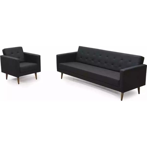 Set Completo Di Divani Poltrone Tre Posti Stile Studio 3+1-image
