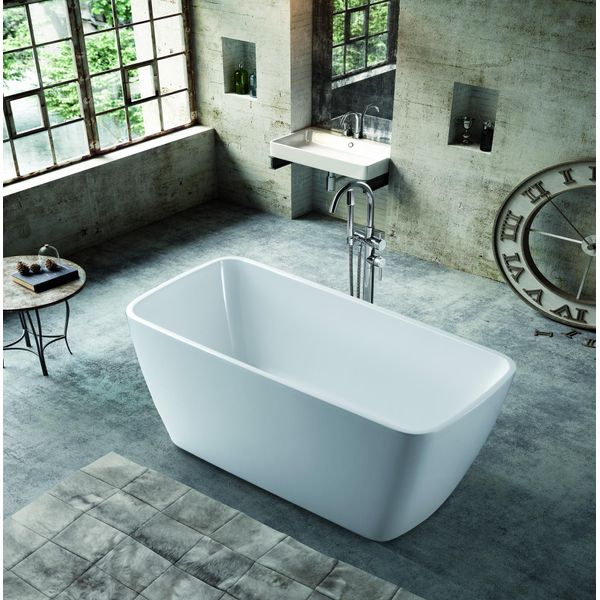 Vasca Da Bagno Vasca Da Bagno Acrilica Bianca Vasca Da Bagno Autoportante Contemporanea-image