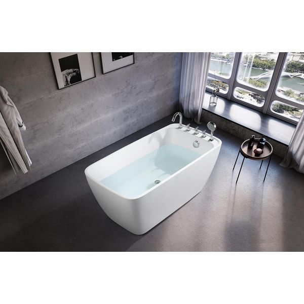 Vasca Da Bagno Vasca Da Bagno Acrilica Bianca Vasca Da Bagno Autoportante Contemporanea-image