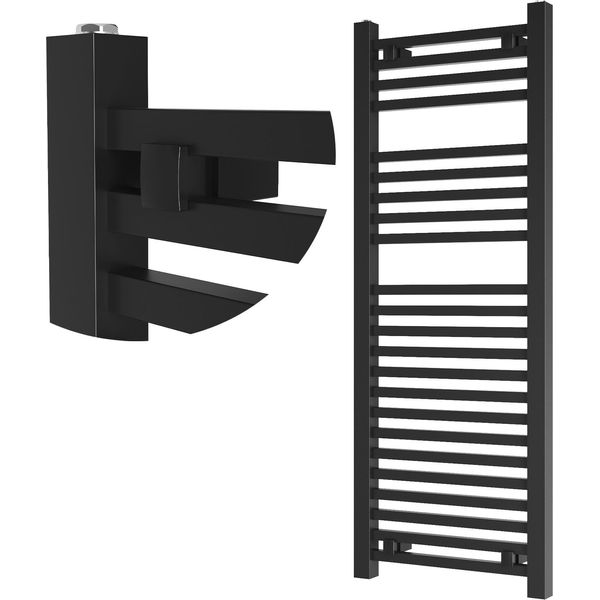 Granitan | Radiatore Da Bagno Bergen - 120X45 Cm - Nero - Design Moderno - Pratico Portasciugamani-image