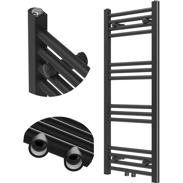 Granitan | Radiatore Da Bagno Raven - 100X40 Cm - Nero - Design Moderno - Funzionalità Ed Eleganza-image