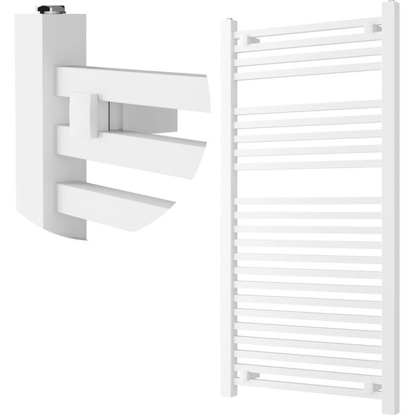Granitan | Radiatore Da Bagno Bergen - 120X60 Cm - Bianco - Design Moderno - Pratico Portasciugamani-image