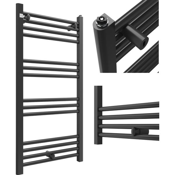 Granitan | Radiatore Da Bagno Puerto - 100/50 Cm - Nero - Design Moderno - Scaldasalviette-image