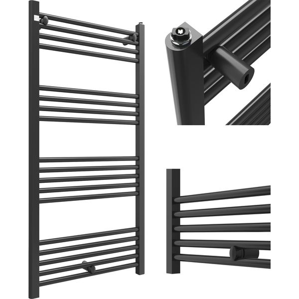 Granitan | Radiatore Da Bagno Puerto - 60X120 Cm - Nero - Design Moderno - Scaldasalviette-image