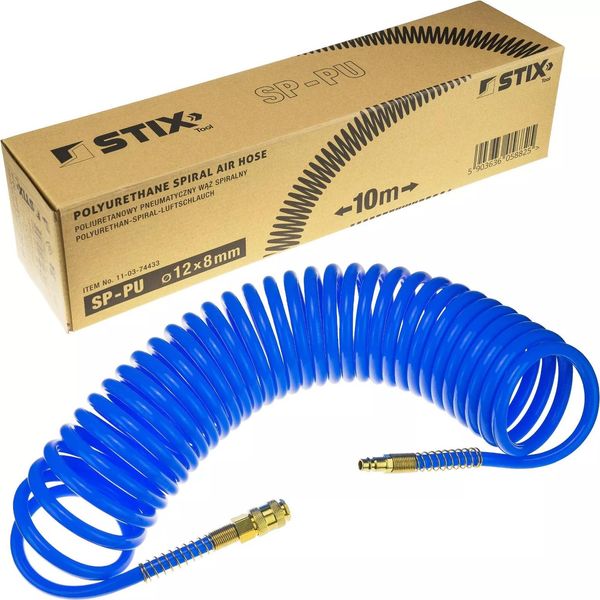 Tubo Per Aria Compressa In Poliuretano, Lunghezza 10 M, Ø 12 Mm (Esterno), Ø 8 Mm (Interno)-image